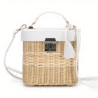 Sac À Main Osier Anse En Cuir