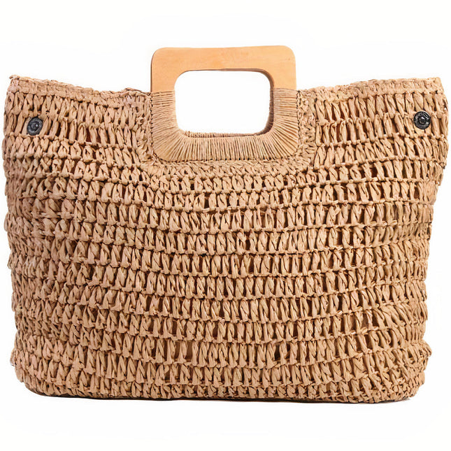 Sac Cabas Paille & Bois
