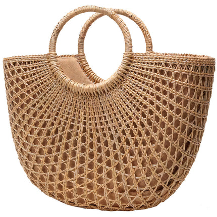 Sac Cabas Paille Bohème De Plage