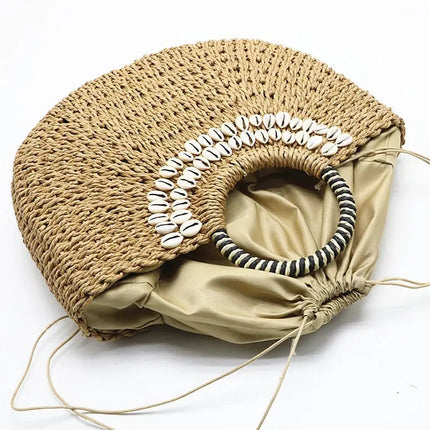 Sac Rond En Paille Anse Cercle