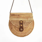 Sac Rond En Paille Doublure Fleur