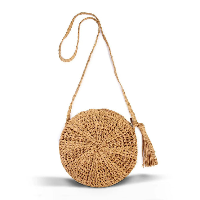 Sac Rond Macramé Paille