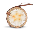 Sac Rond Osier Fleuri Paille