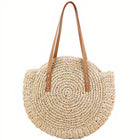 Sac Rond Paille Avec Fermeture
