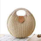 Sac Rond Paille Bohème Beige