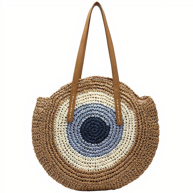 Sac Rond Paille Dégradé De Couleurs