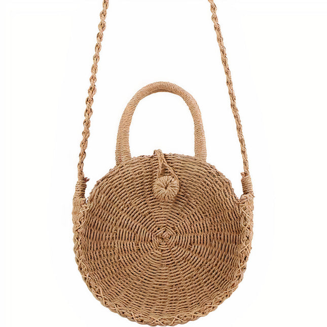 Sac Rond Paille Rigide Petit Format (23 Cm X 7 Cm)