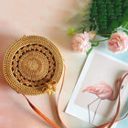 Sac Rond Paille Et Cuir