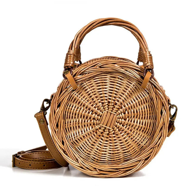 Sac Rond En Paille Anse Osier