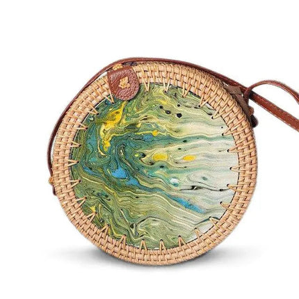 Sac Rond En Paille Art Vert