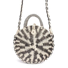 Sac Rond En Paille Blanc Noir /