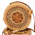 Sac Rond En Paille Naturelle Brun