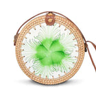 Sac Rond En Paille Trèfle Vert