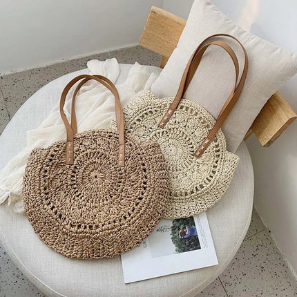 Sac Rond En Paille À Grande Taille