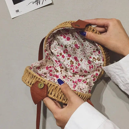 Sac Rond En Rotin Paille