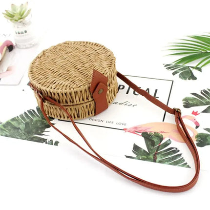 Sac Rond En Rotin Paille