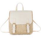 Sac À Dos Paille Cuir Blanc