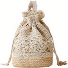 Sac À Dos Paille Pochon Beige
