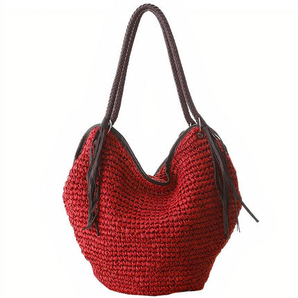 Sac À Main Paille Rouge