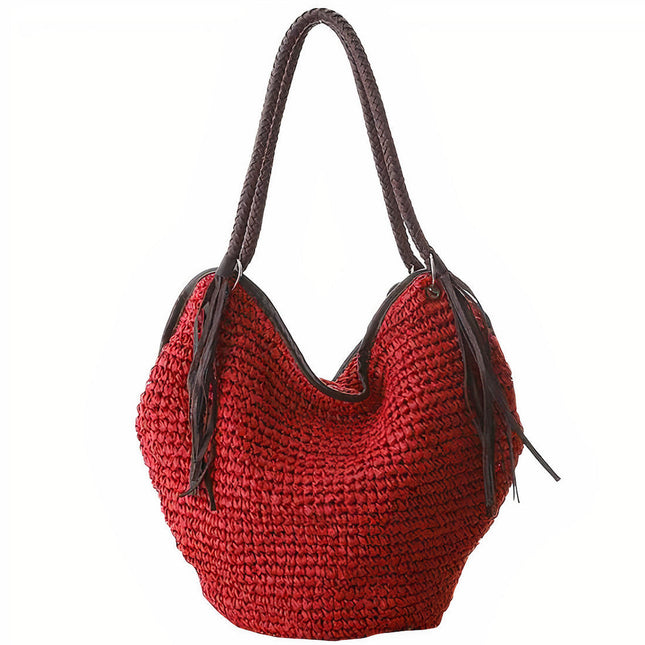 Sac À Main Paille Rouge