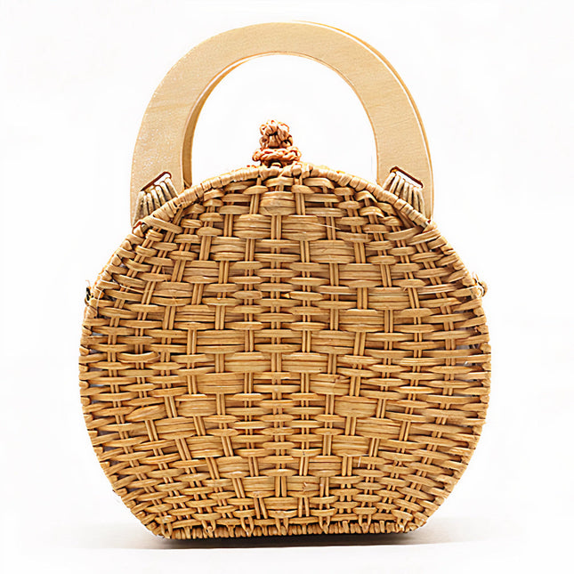Sac À Main Osier Anses En Bois