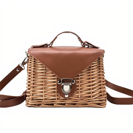 Sac À Main Osier Et Cuir