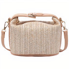 Sac À Main Paille Fermeture Éclair Beige