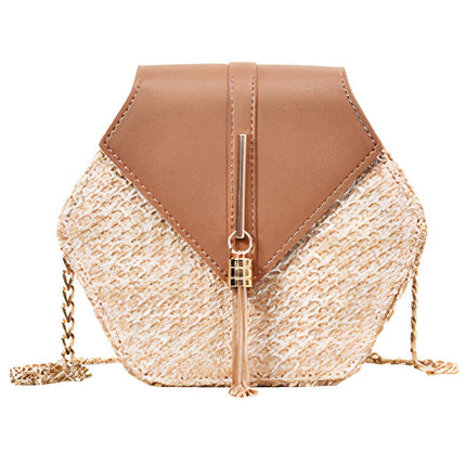 Sac À Main Paille Et Cuir