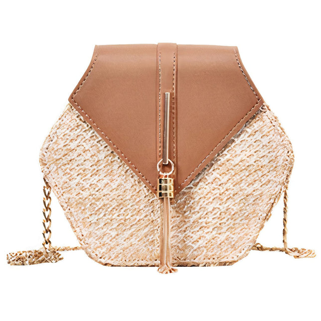 Sac À Main Paille Et Cuir
