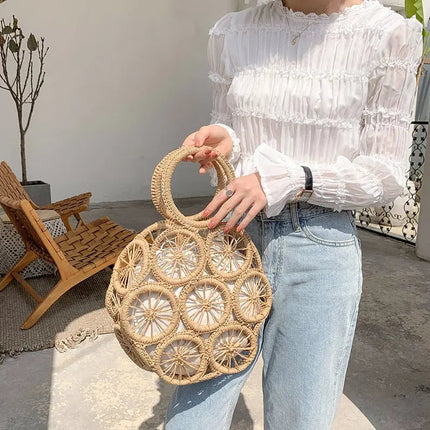 Sac À Main Rond En Paille
