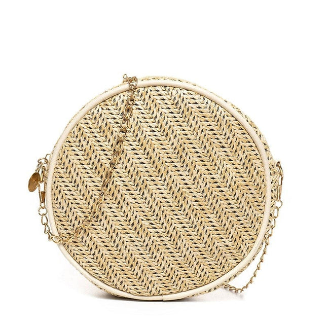 Sac A Main En Paille Rond