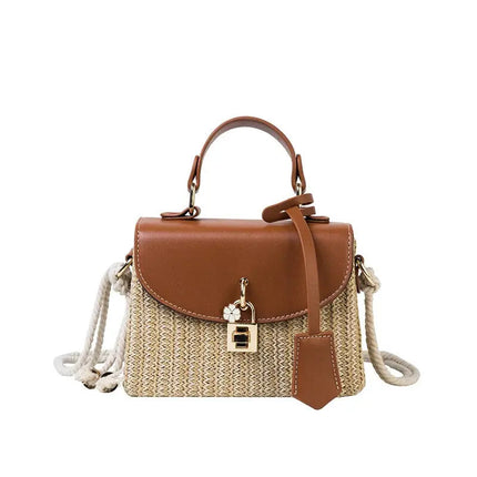 Sac De Plage Amour Brun En Paille