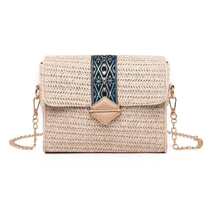 Sac En Paille Chic Et Bohème Beige Paille