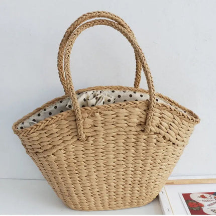 Sac De Plage Fourre-Tout En Paille