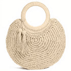 Sac Rond Paille De Plage À Pompon