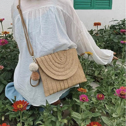 Sac De Plage Elégant En Paille Paille