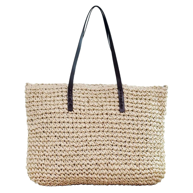 Sac Cabas Paille Fermeture Éclair