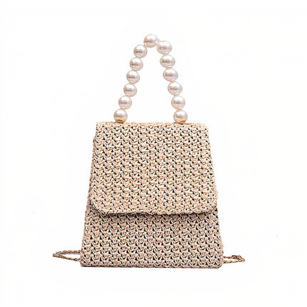 Sac À Main Paille Et Perles