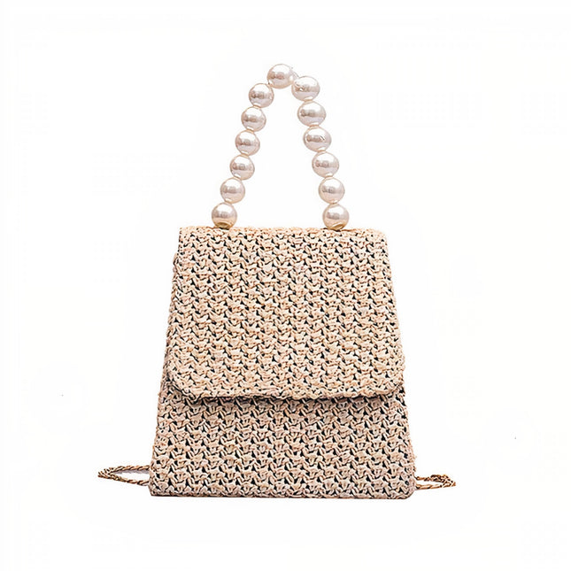 Sac À Main Paille Et Perles