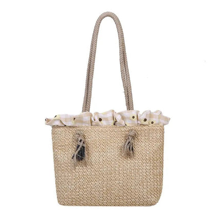 Sac En Paille De Plage Brun Paille
