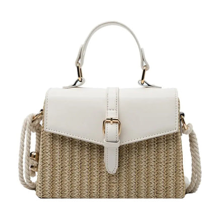 Sac En Paille Rigide Blanc Paille