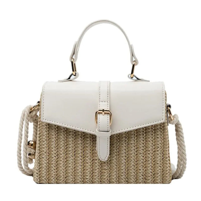 Sac En Paille Rigide Blanc Paille