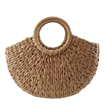 Sac Panier En Paille Khaki Paille