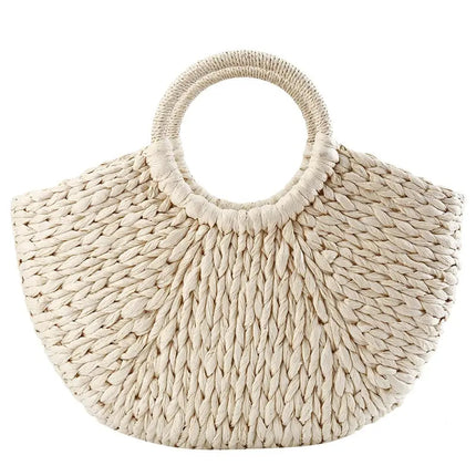 Sac Panier En Paille Beige Paille
