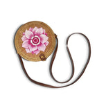 Sac Rond Paille Rose Rond