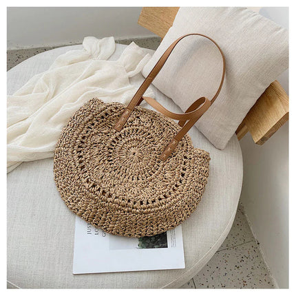 Sac Rond En Paille À Grande Taille