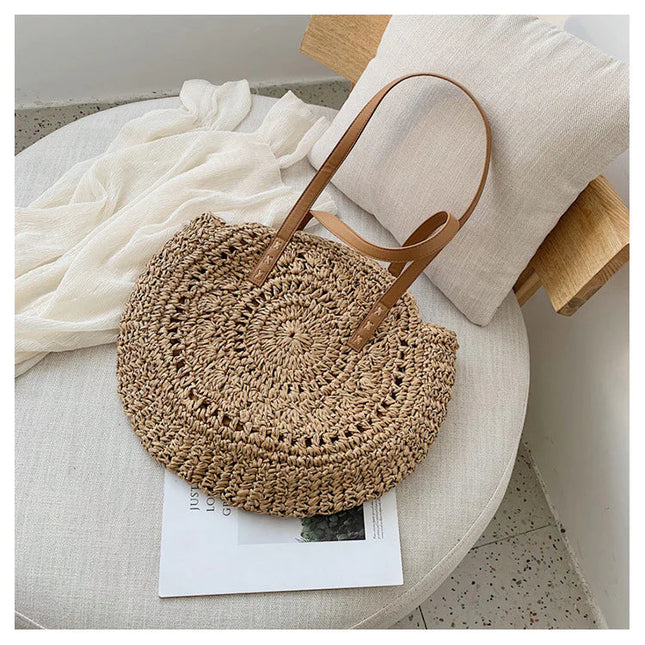 Sac Rond En Paille À Grande Taille