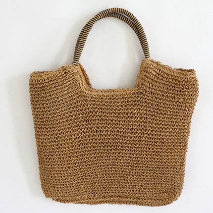 Sac À Main De Plage Raphia Marron