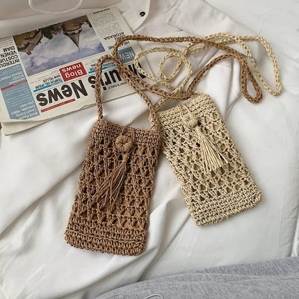 Sacoche Raphia Pour Téléphone Sac Raphia