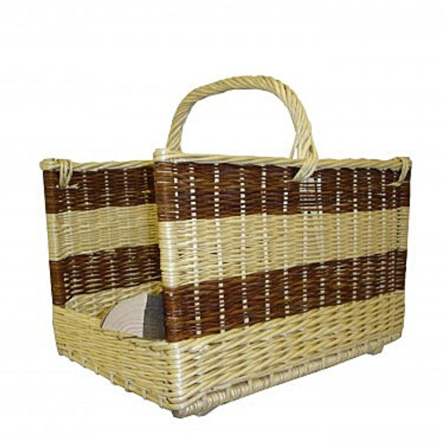 Panier À Bois Osier Bicolore Paniers